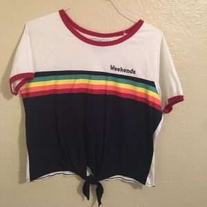 Tie up colorful t-shirt